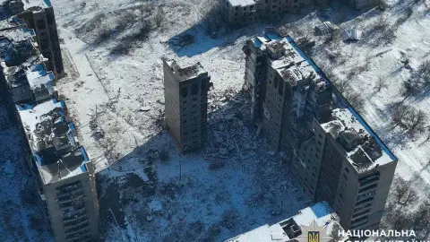 Последствия обстрелов в Донецкой области. Фото: Нацполиция