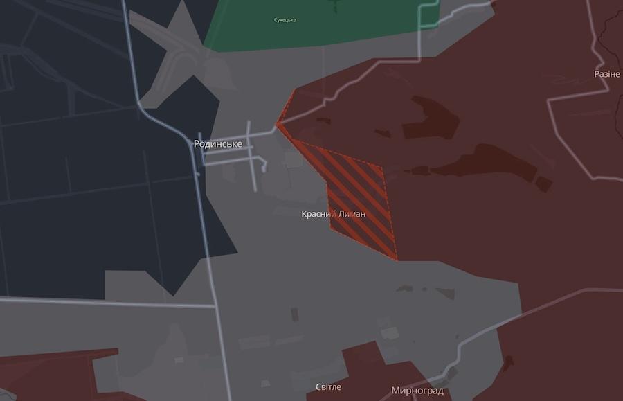 Screenshot of the interactive map of DeepState.