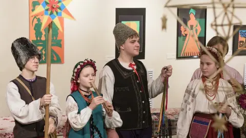 A Ukrainian carol contest was held in Ukraine, with teachers and children from all over Ukraine taking part, –