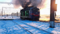 A locomotive is on fire because of a russian attack. Photo: facebook/ Oleksii Kuleba