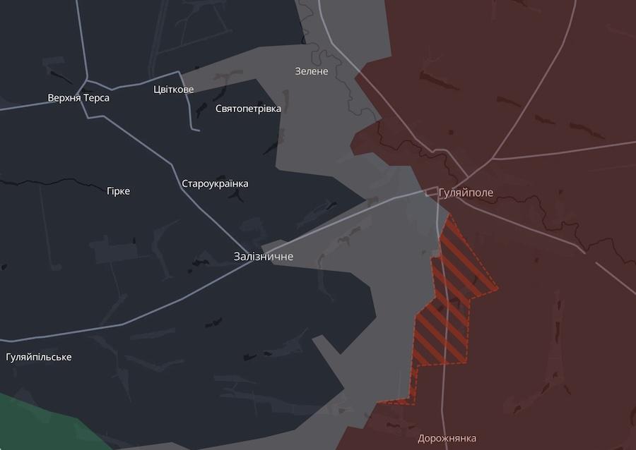 Screenshot of the interactive map of DeepState.