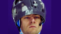 Vladyslav Heraskevych with a "memory helmet". Photo: instagram/heraskevychvladyslav