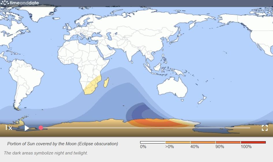 Eclipse visibility. Photo: timeanddate