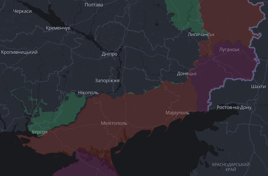 Front line as of May 31, 2023. Ukrainian Armed Forces counteroffensive in the Zaporizhzhia Region began a few days later. Photo: screenshot of the DeepState interactive map.
