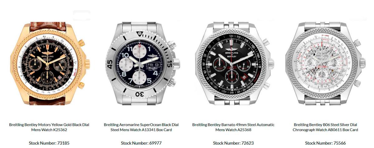 Линейка часов Breitling Bentley. Фото: swiss watch expo