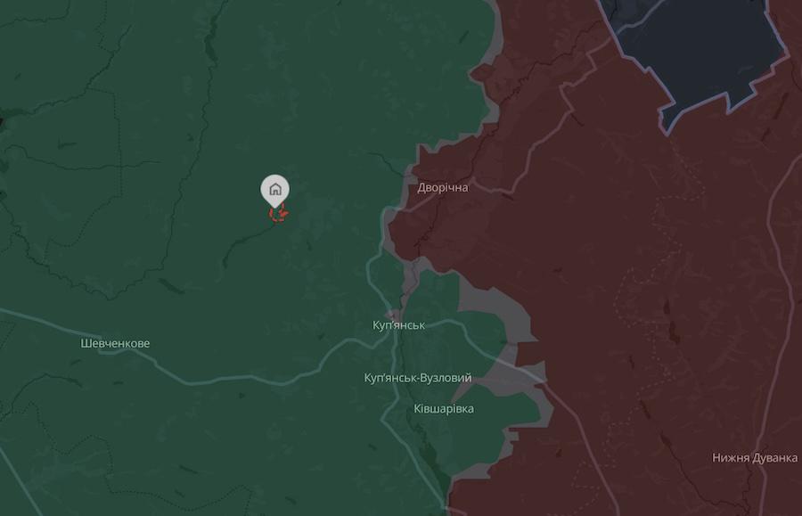 Село Гусинка на интерактивной карте проекта DeepState. Фото: скриншот.