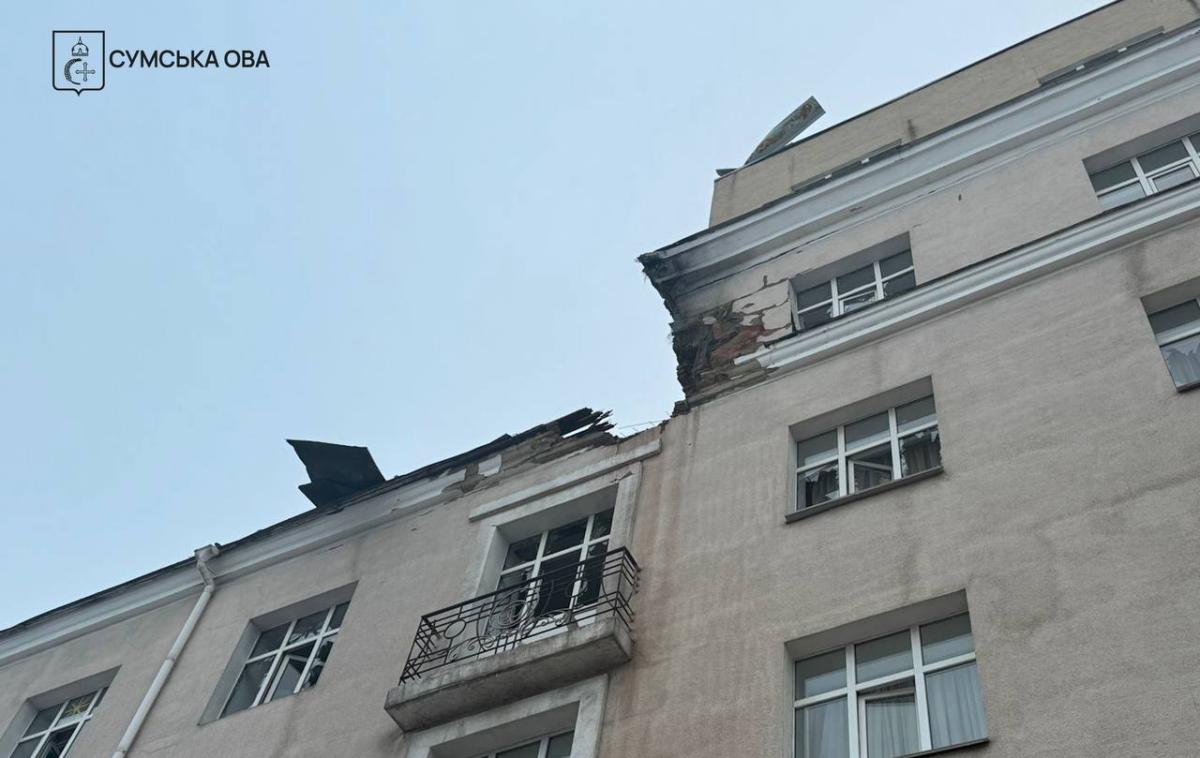 Attack on hotel. Photo: Sumy Regional Military Administration