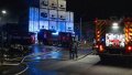 RF shells port and port infrastructure of Odesa Region at night: containers with food products burning