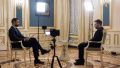President Zelenskyy's interview with the Norwegian TV company NRK News. Photo: the President's Office.