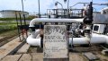 The receiving station of the Druzhba oil pipeline on the Hungarian border with a memorial plaque about its construction at the Duna oil refinery of the Hungarian company MOL. Photo: Attila Kisbenedek.