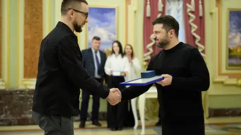 Владимир Зеленский и Сергей Стерненко. Фото: ОПУ