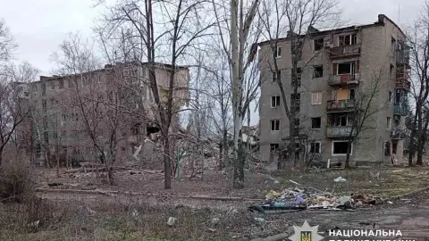Последствия обстрелов в Донецкой области. Фото: Нацполиция
