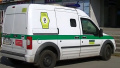An Oschadbank collection vehicle. Photo: YouTube video screenshot