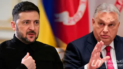 Владимир Зеленский и Виктор Орбан. Коллаж: Українські Новини