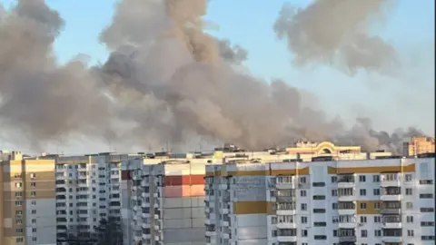Взрывы в Брянске. Скриншот видео Exilenova+