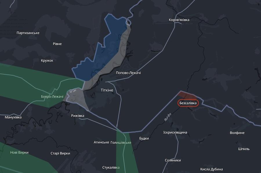 Оккупанты продвинулись в приграничье Сумской области. Фото: скриншот карты проекта DeepState.