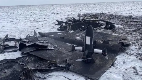 Украинский БПЛА P1-Sun на остатках сбитых "шахедов". Фото: 121-я ОБр ТрО ВСУ.