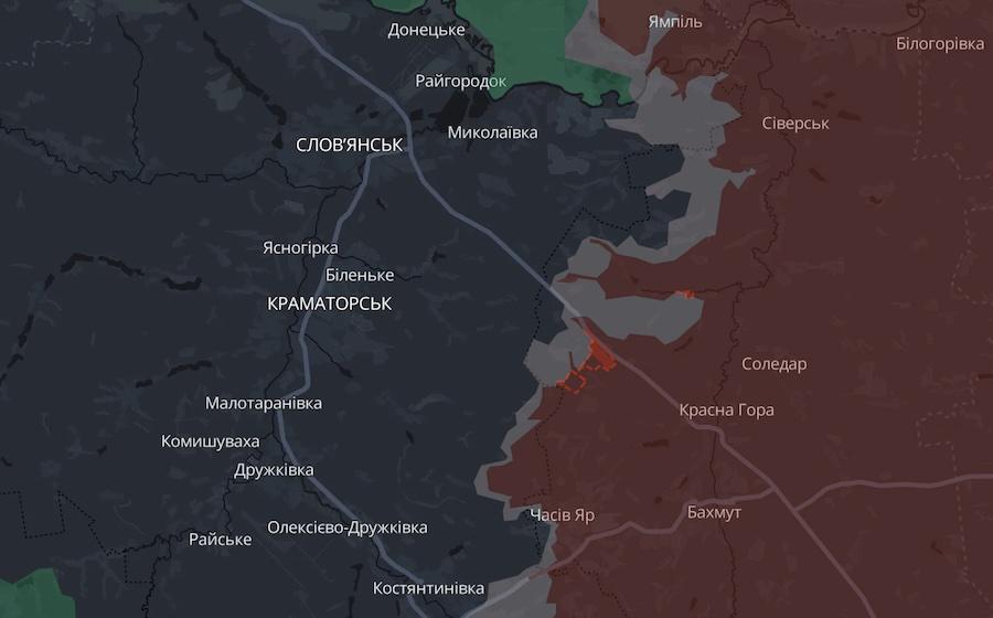 Screenshot of the DeepState interactive map.