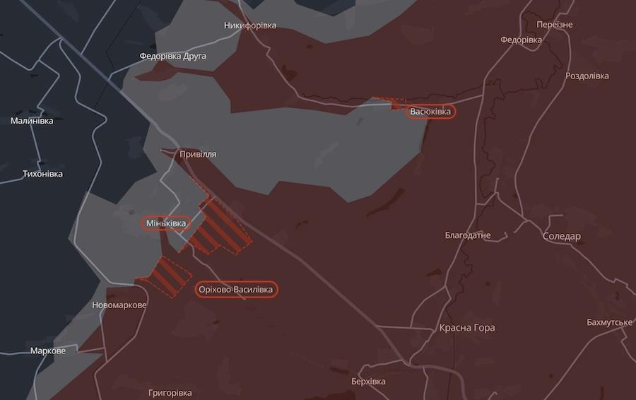 Screenshot of the DeepState interactive map.