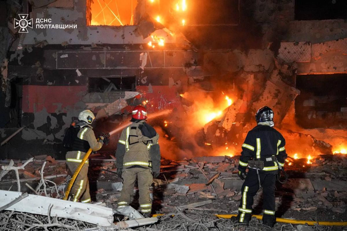 Consequences of the Russian attack on Poltava region. Photo: SES