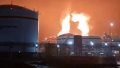 Fire in the port of Ust-Luga. Video screenshot