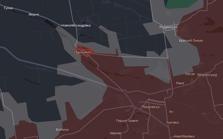 Screenshot of the interactive map of DeepState.