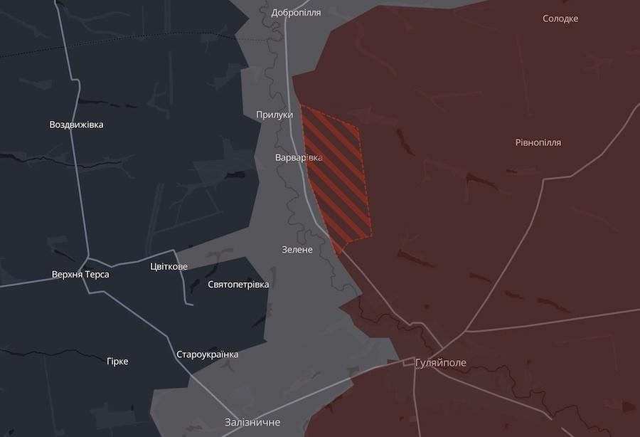 Screenshot of the interactive map of the DeepState project.