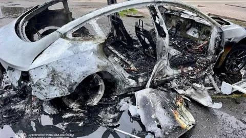 Удар по Никополю. Фото: Александр Ганжа в Telegram.