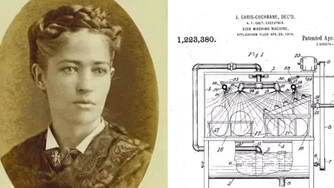 Джозефина Кокрейн и ее изобретение. Фото: US Patent Office