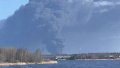 Fire in the port of Ust-Luga after a UAV attack. Photo: t.me/exilenova_plus.