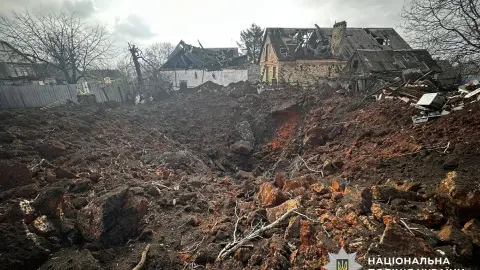 Последствия обстрелов в Донецкой области. Фото: Нацполиция