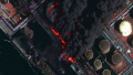 Near-infrared satellite image shows smoke rising from the russian Baltic port of Ust-Luga. Photo: Vantor.