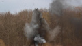 Controlled detonation of an explosive device. Photo: ArmyInform.