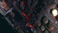 Near-infrared satellite image shows smoke rising from the russian Baltic port of Ust-Luga. Photo: Vantor.