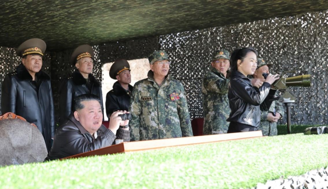 Kim Jong Un with his daughter. Photo: kcnawatch