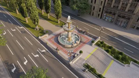 На месте памятника Ленину на бульваре Шевченко в Киеве планируют установить фонтан. Фото: КГГА