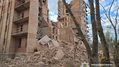 Последствия обстрелов в Донецкой области. Фото: Нацполиция