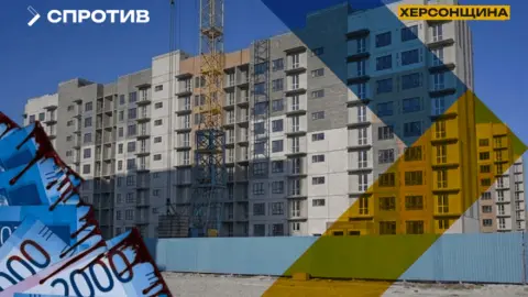 Застройка побережья Азовского моря на ТО Херсонщине. Коллаж: ЦНС