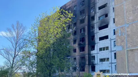 Последствия обстрелов в Донецкой области. Фото: Нацполиция