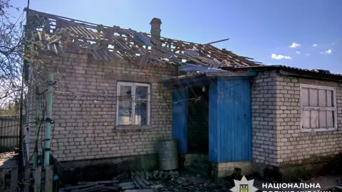Последствия обстрелов в Донецкой области. Фото: Нацполиция