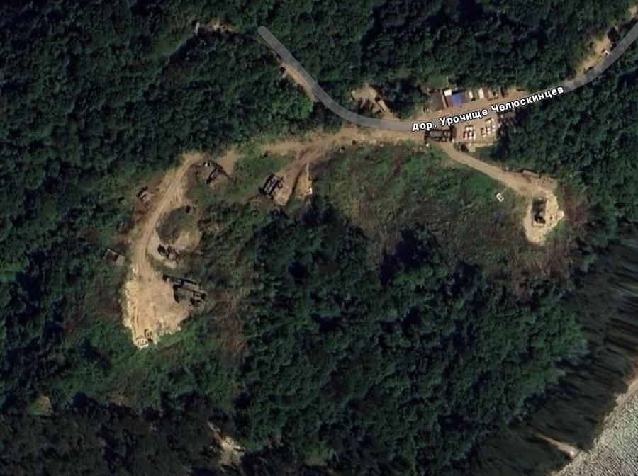 Позиція ППО на мисі Кадош біля Туапсе. Фото: скріншот мапи сервісу Google Maps.