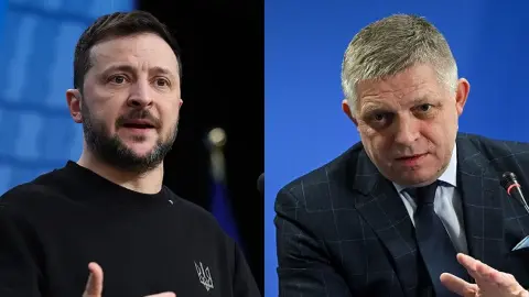 Зеленский и Фицо. Коллаж: Euronews.