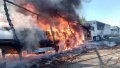 Fire as a result of the russian attack. Photo: Dnipropetrovsk Regional Military Administration.