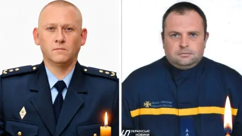 Погибшие спасатели Виктор Кузьменко и Дмитрий Скриль. Колаж: УН