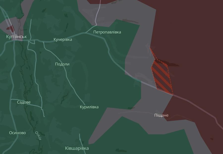 Скріншот інтерактивної мапи DeepState.