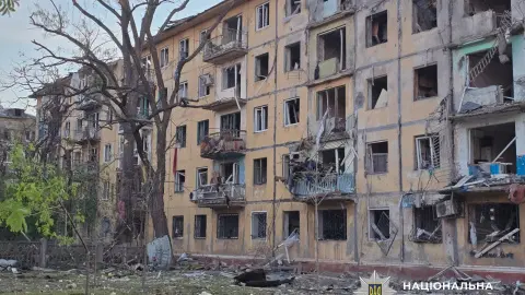 Наслідки обстрілів в Донецькій області. Фото: Нацполіція