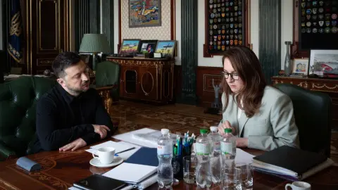 Zelenskyy discussed personnel issues with Svyrydenko. Photo: Telegram Zelenskiy / Official
