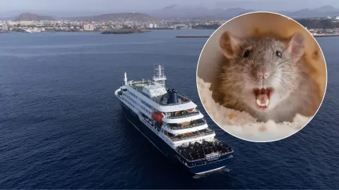 Круизный лайнер MV Hondius. Коллаж УН