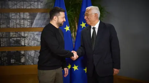 Президент Украины Владимир Зеленский вместе с президентом Европейского совета Антониу Коштой. Фото: ОПУ.