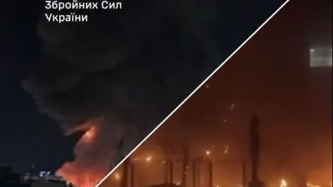 Пожар на НПЗ РФ. Фото: Генштаб
